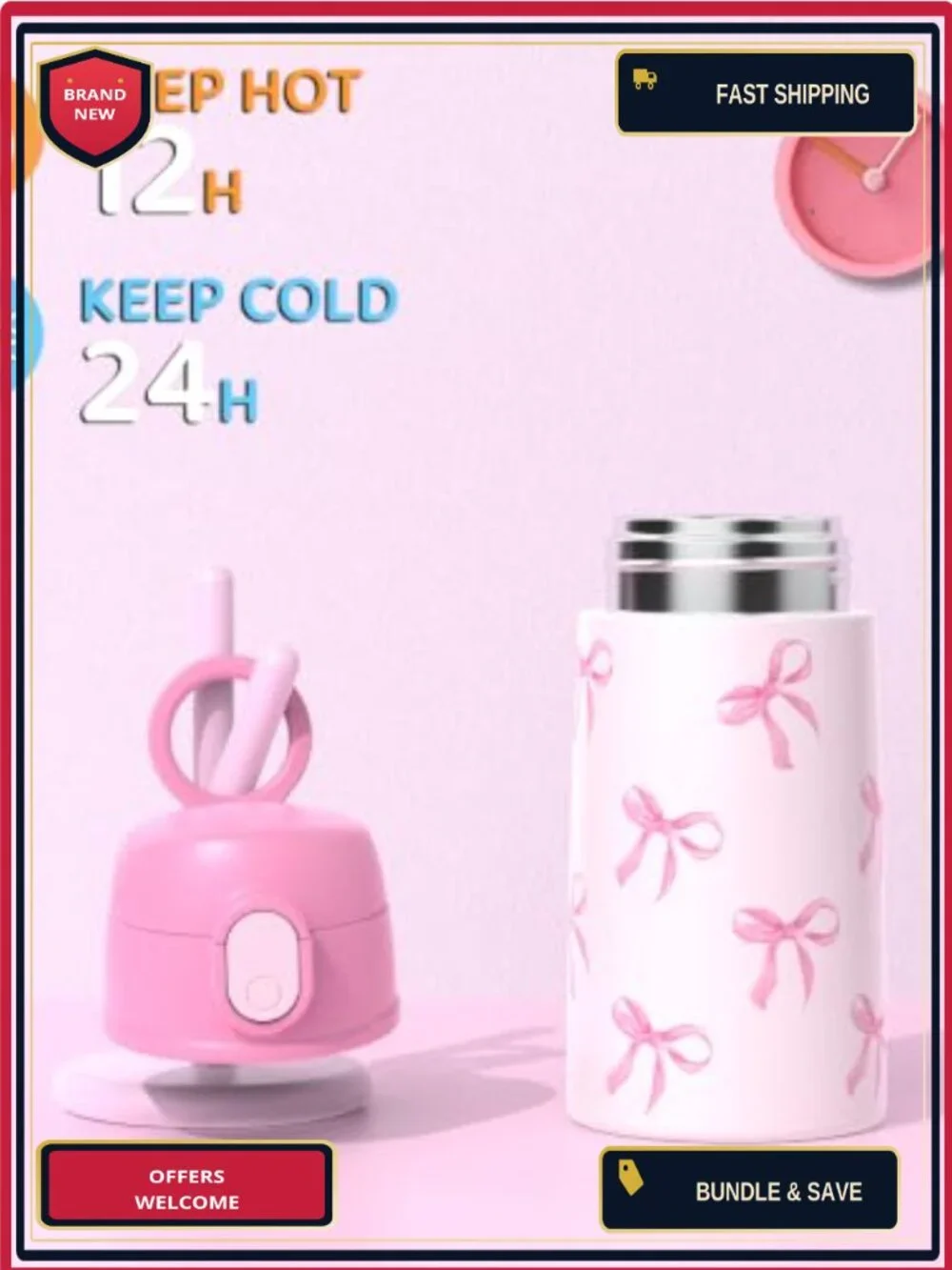 Kids Backpack Set with Insulated Water Bottle, Lunch Box, Pencil Case for School